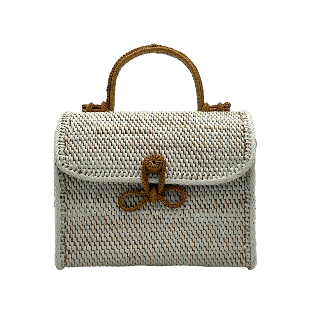 POPPY + SAGE Rattan Crossbody with Top Handle